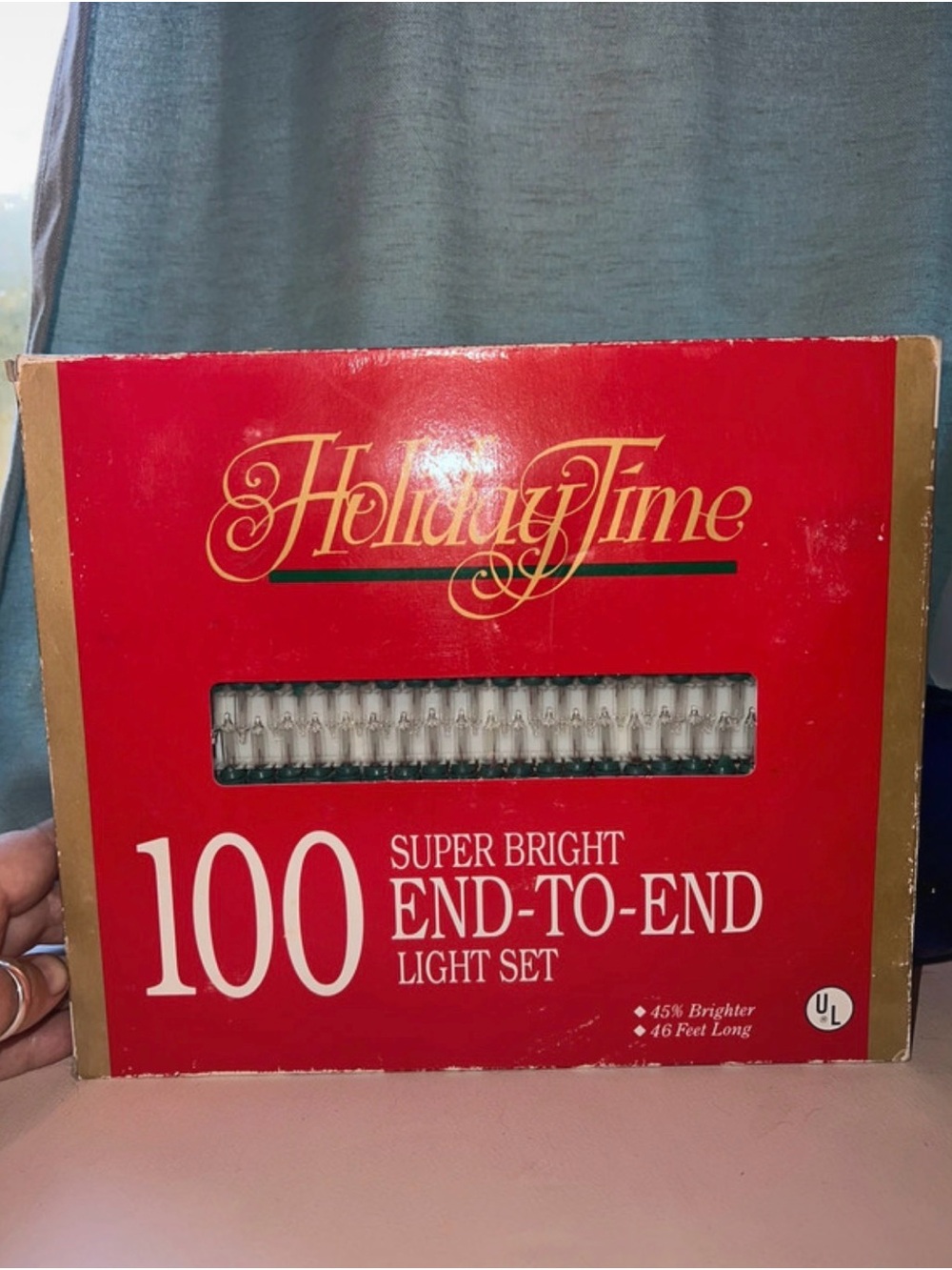 Holiday Time Clear/White 100 Super Bright End-to-End Light Set